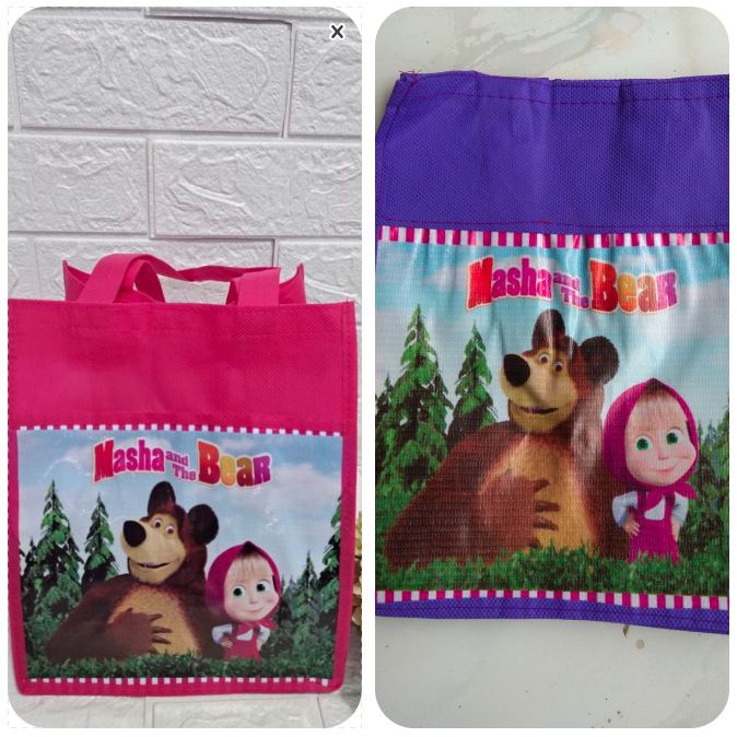 Tas NK Tema Animal Spunbond Goodie Bag Souvenir Ulang Tahun Anak Bingkisan Party Gift Birthday-7
