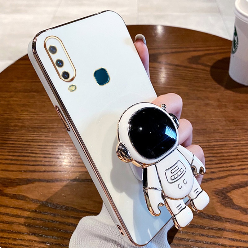 Casing Ponsel VIVO Y17 Y15 Y12 Y12i Y11 2019warna Permen Astronot Stand Deluxe Camera Case