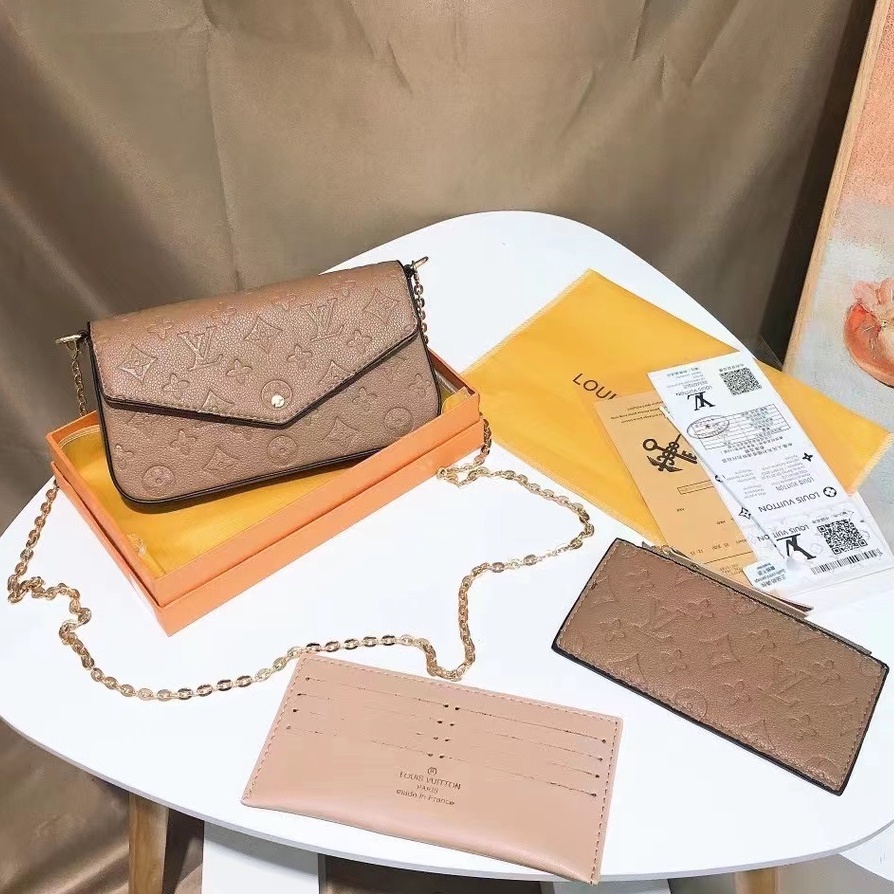 2023 Emboss L Vuitton Pòçhette Feĺìcie Ada no Seri ♡Free Box+ Sarung +invoice+BubbleWrap♡