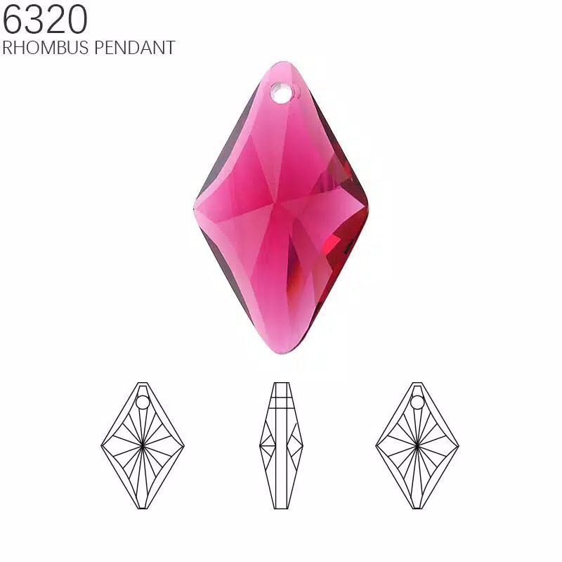 Crystal Rhombus Pendant | Liontin Kristal Bentuk Wajik | Gratis Pengait Liontin