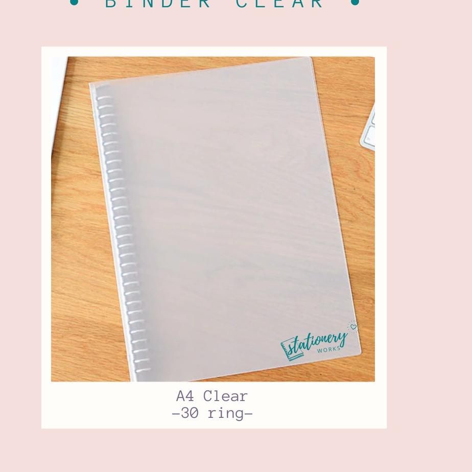 

[KODE IEJ] Binder A4 clear transparan - 30 ring - notebook ring