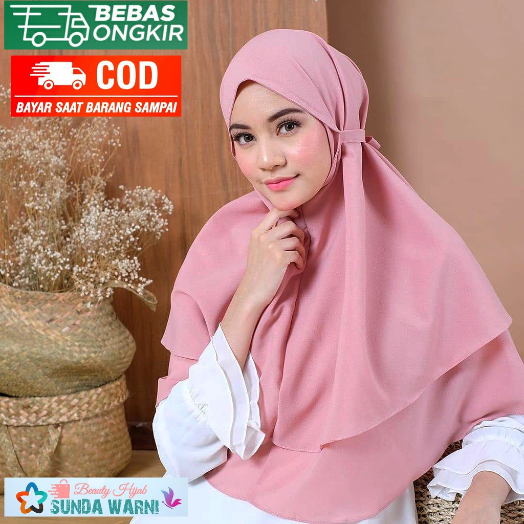 Jilbab Instan Bergo Dua Layer Diamond - Kerudung Wanita | Shopee Indonesia