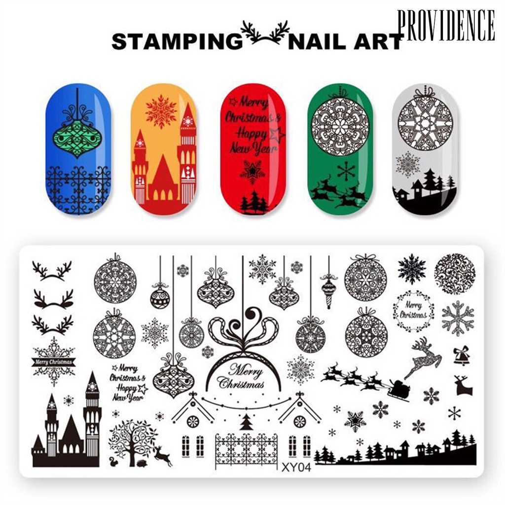 Providence Plat Stempel Kuku Diy Tema Natal Bahan Stainless Steel Untuk Nail Art / Manicure