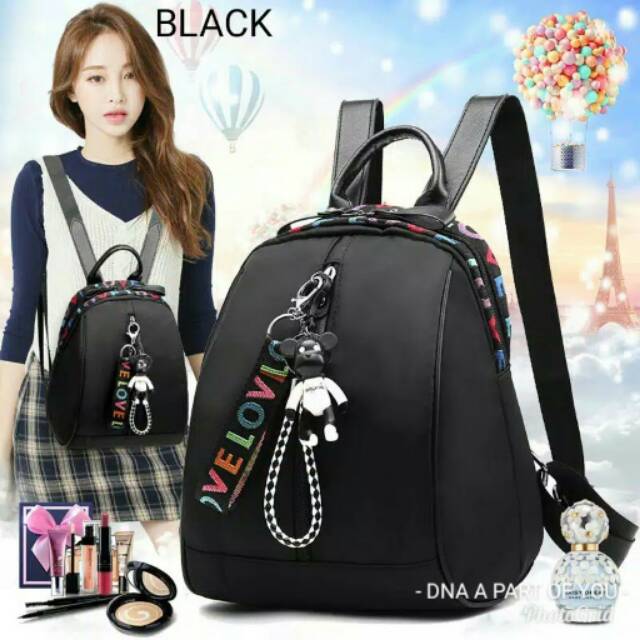 Backpack love mobily tas ransel love tengah backpack wanita