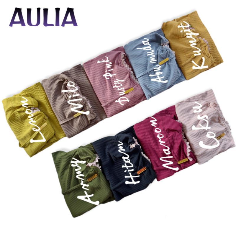 (Ori Nurie) AULIA •jilbab instan jersey ballerina•bergo instan plisket renda tali