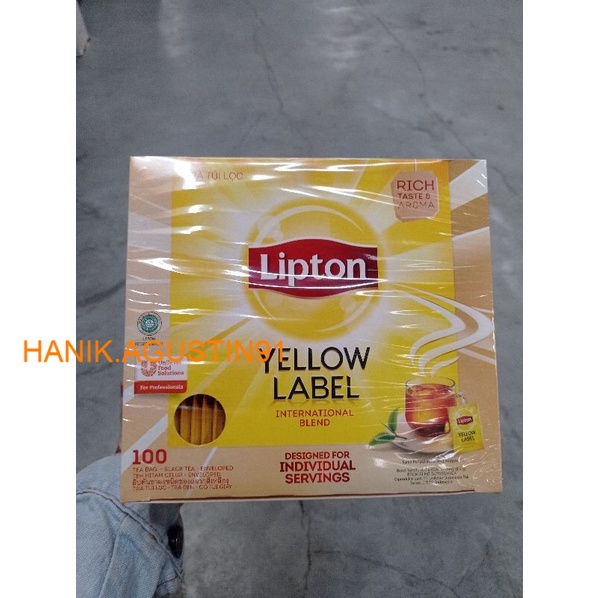 

Lipton Yellow Label Black Tea Bags Enveloped 100's / Teh Lipton / Teh Celup Lipton isi 100 pcs SS91