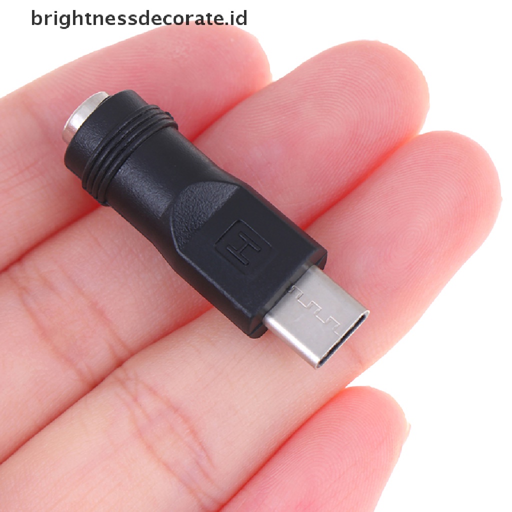 1 Pc Adaptor Dc 5.5x2.1mm Female Jack Ke Type C 3.1 Male Plug 90 / 180 Derajat