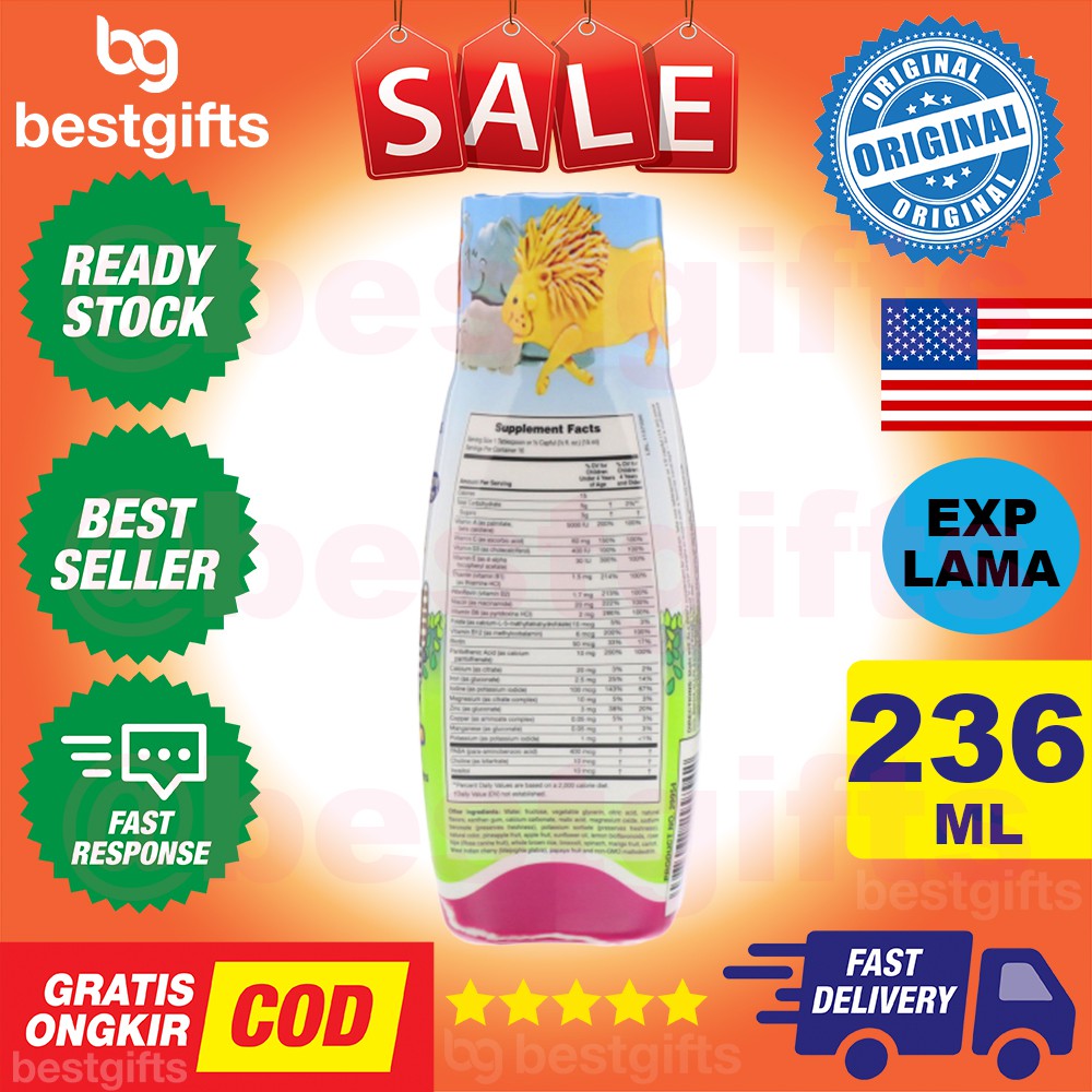 NATURE'S NATURES NATURE PLUS ANIMAL PARADE LIQUID CHILDREN MULTIVITAMIN BABY BAYI ANAK 236ML 236 ML