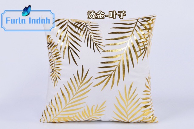 sarung bantal sofa gold putih Import 45×45cm