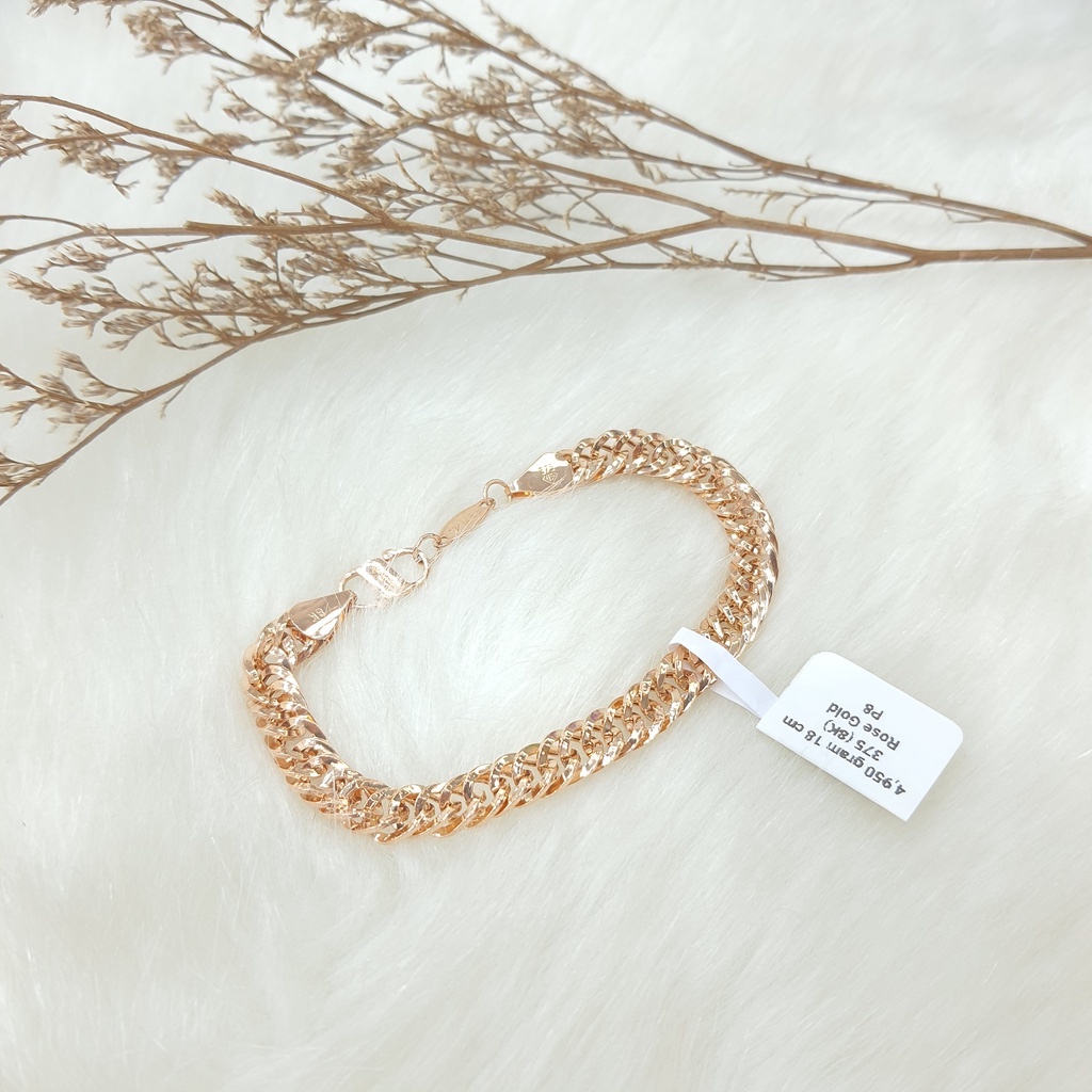 LMG GELANG EMAS RANTAI SAMPAN - 375 9K - ROSE GOLD