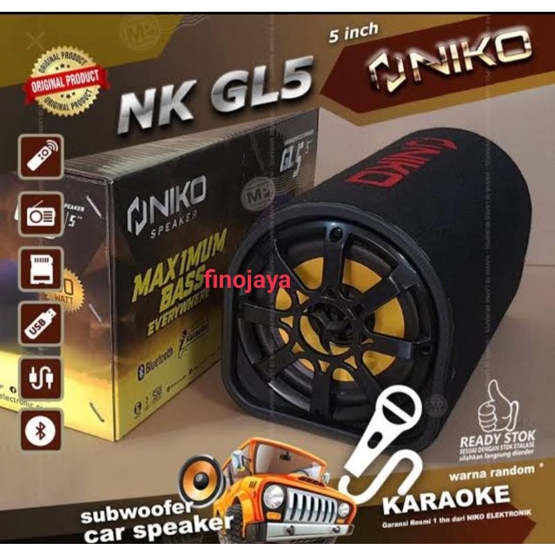 Speaker bluetooth Niko GL5 inch Speaker Bluetooth Subwoofer Karaoke Speaker Aki