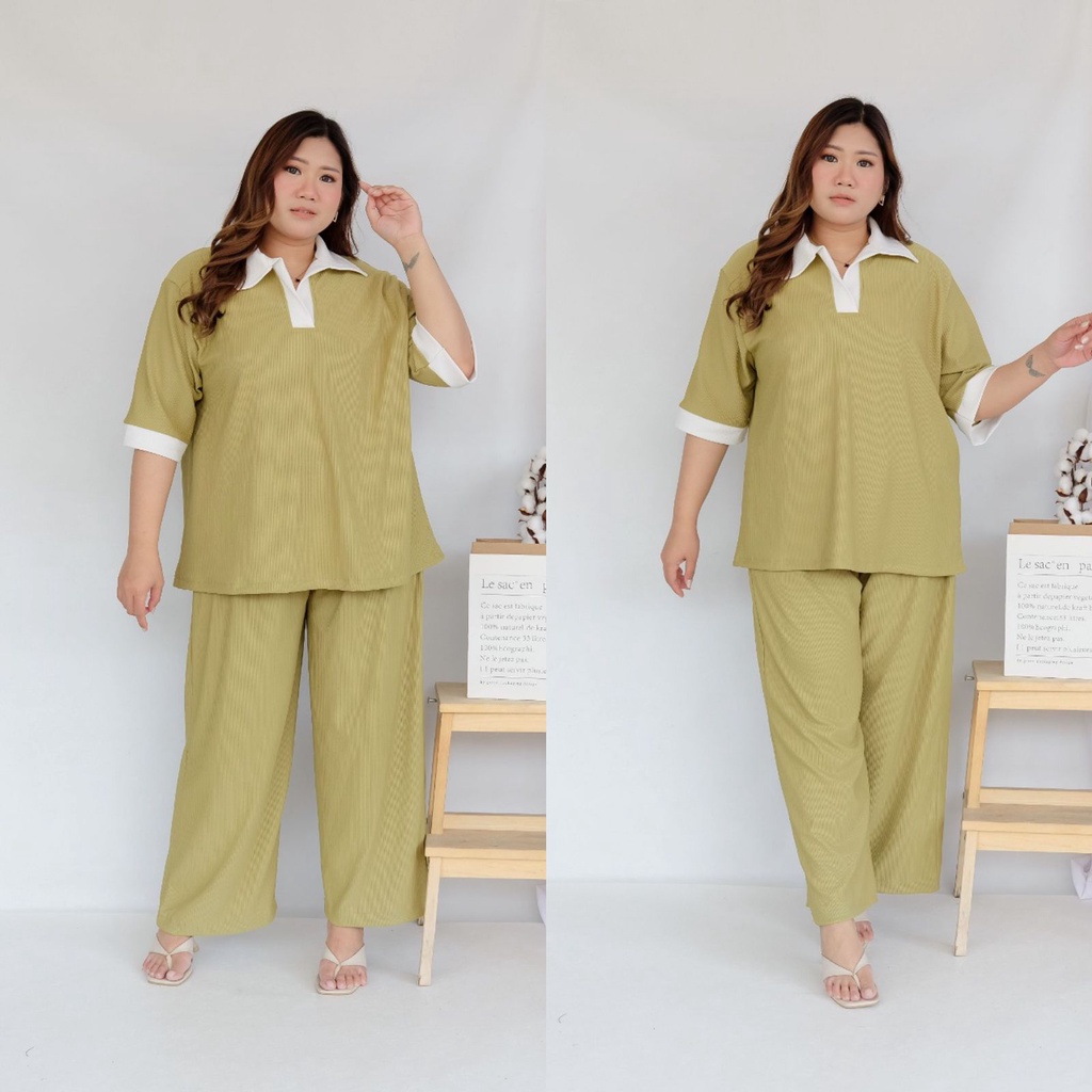 BIGWELL WINGS SET POLOS- SETELAN WANITA BIG SIZE / SETELAN JUMBO