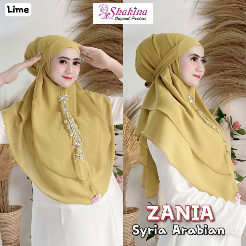 Jilbab instan Bergo Ceruti Zania Syria Arabian Ori Shakina Hijab-Lime