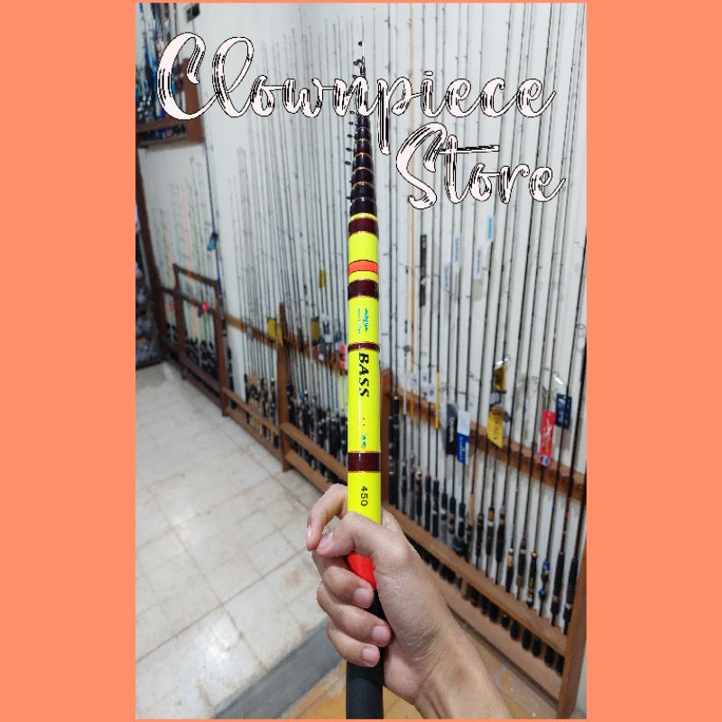 Joran Tegek Pancing Fukushima Bass 450 (4.5m) Custom Set Kolong / Joran Tegek Fukushima Bass 450 (4.