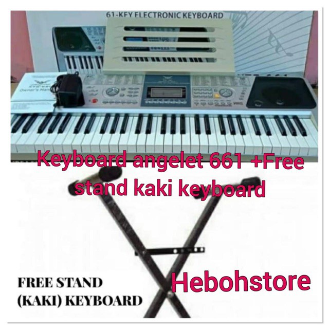 keyboard piano angelet xts 661 original paket+bonus kaki stand keyboard ORIGINAL(1set)