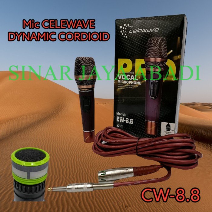 MIC KABEL CELEWAVE CW-8.8 DYNAMIC CORDIOID ORIGINAL BERGARANSI