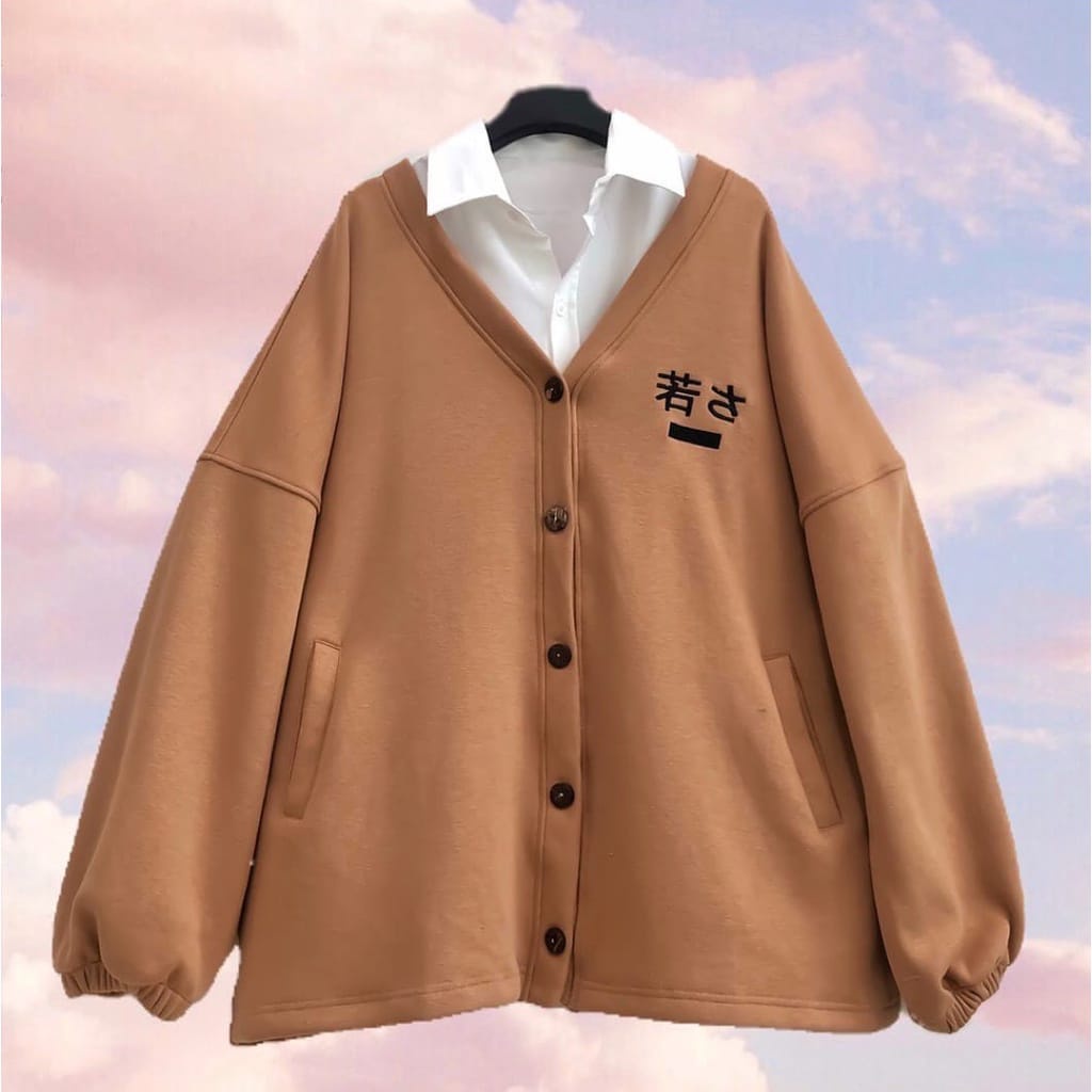 YUMMI CARDIE SWEATER OVERSIZE WANITA - KARDIGAN JAPAN OVERSIZE SWEATSHIRT KOREAN