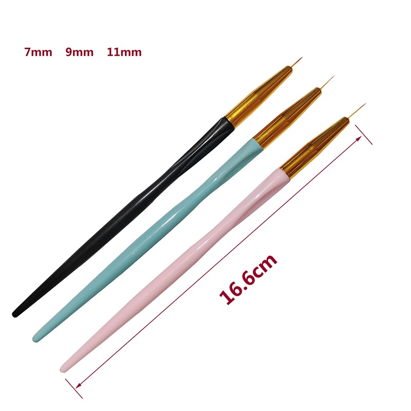 3pcs /Set Kuas Liner Nail Art Gambar Bunga Lukisan Pena UV Gel Brushes Tools Manicure