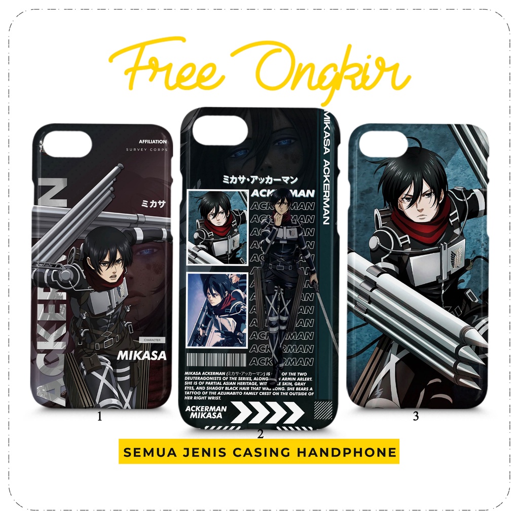 Phone Case Mikasa Ackerman Anime Attack on Titan Custom Casing HP