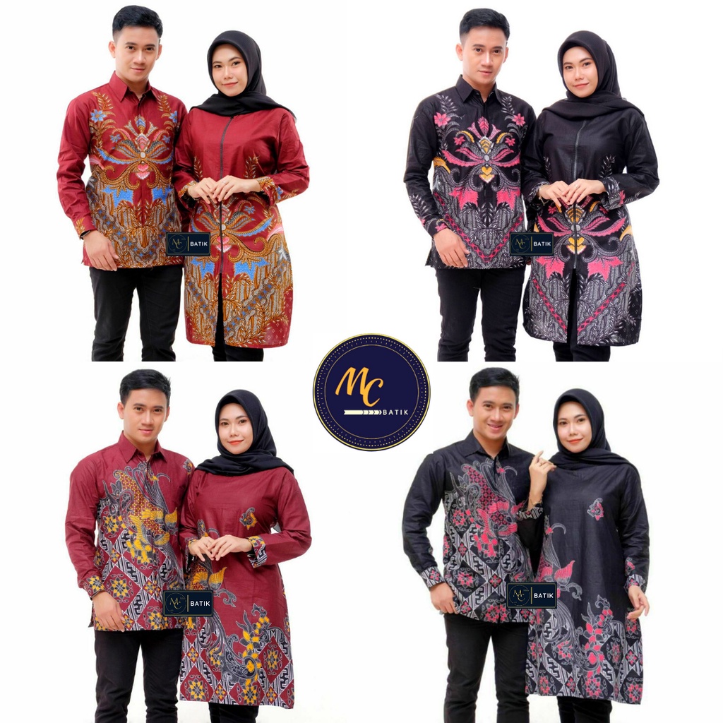 Batik Couple (MC Batik) - Baju Batik Couple Tunik Bolero Terbaru Kemeja Lengan Panjang Ready Seragam Kantor M L XL XXL Jumbo