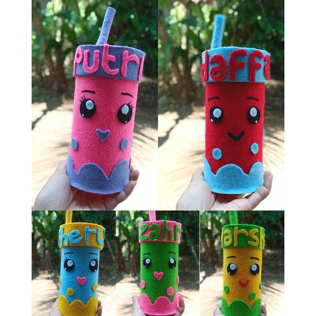 Jual Celengan Boba Flanel Celengan Karakter Murah (Permanen Dan Buka