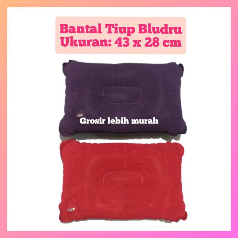 Grosir bantal tiup angin besar bludru travel pillow