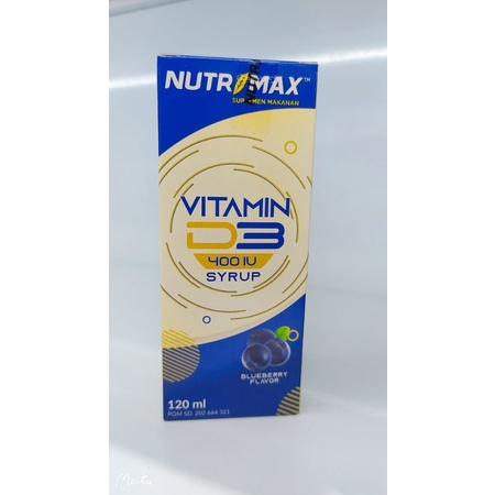 Nutrimax Vitamin D3 Sirup 400 IU 120 ml - Vitamin D Sirup 400IU Daya Tahan Tubuh Imunitas Nyeri Tula