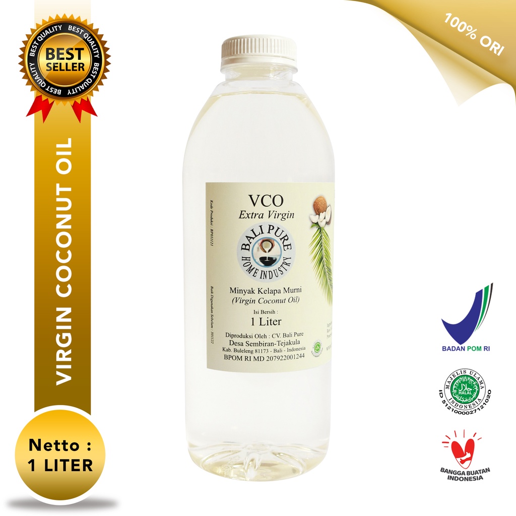 

EXTRA VIRGIN COCONUT OIL HERBAL VIRGIN COCONUT OIL 1 LITER MINYAK KELAPA MURNI #VCO BALI PURE