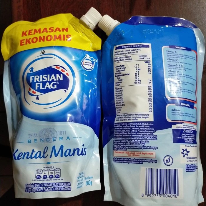 

Susu Kental Manis /SKM FRISIAN FLAG /Bendera Pouch 560gr