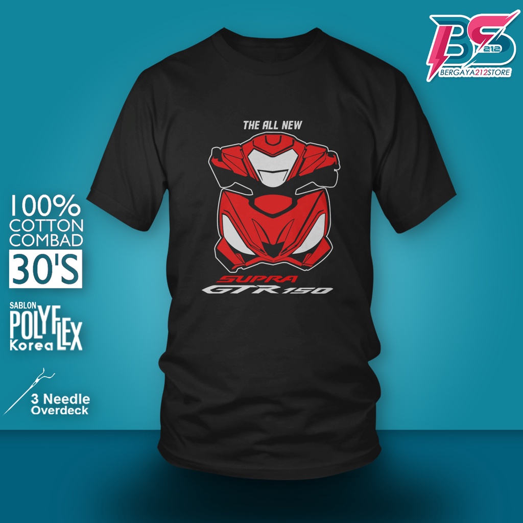 Baju Kaos Distro All New Supra GTR 150 Cotton Combed / Kaos Unisex T SHIRT Otomotif Motor