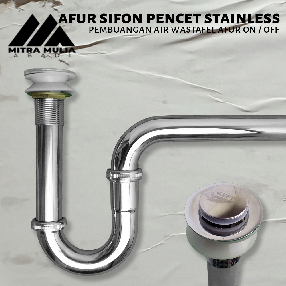 sivon sivon wastafel pembuangan air stainless Siphon Pencet Stainless Pembuangan Air afur