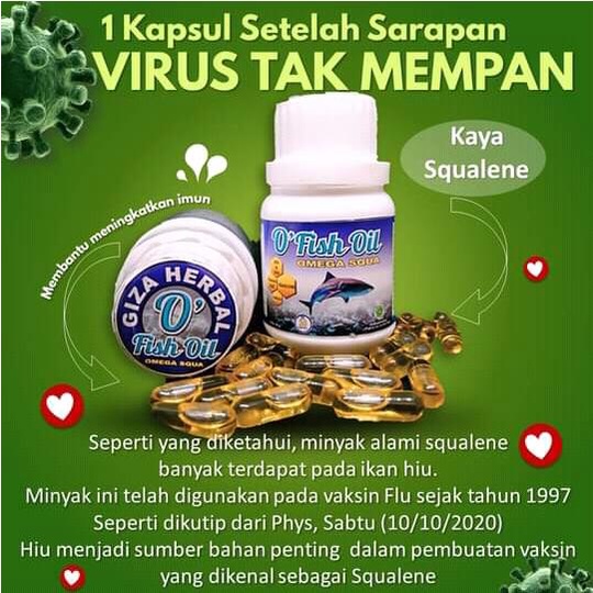 [GRATIS SABUN] Beli 3 Suplemen Penggemuk Badan O Fish Oil Omega Squa Minyak Ikan Hiu Suplemen Minyak Ikan