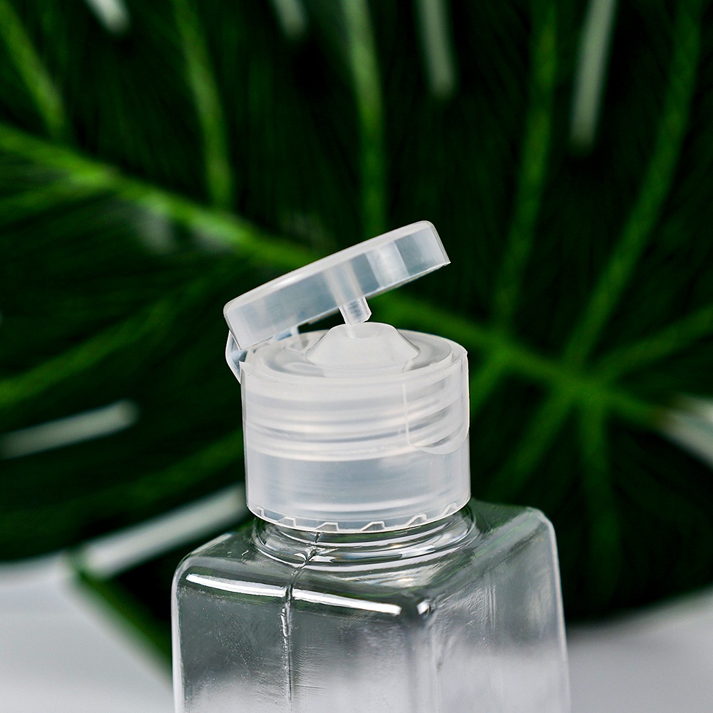 Botol Plastik Bening Bentuk Trapesium Dengan Tutup Flip Ukuran 30ml / 60ml Untuk Hand Sanitizer