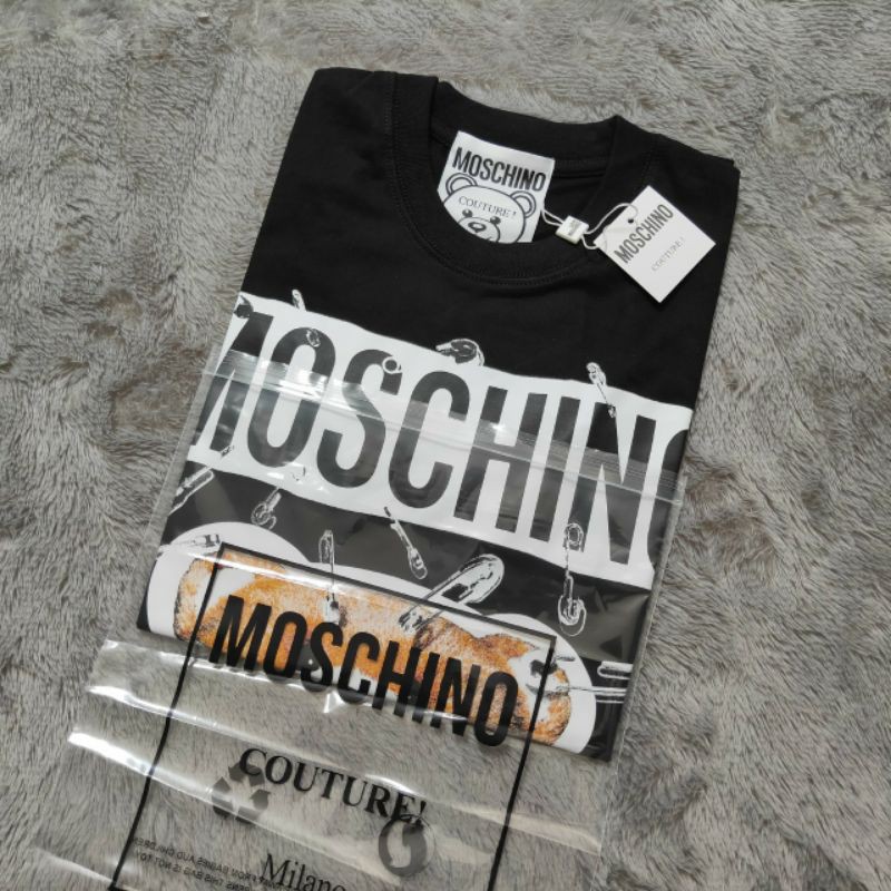 Tshirt Kaos Moschino Rich Dollar Fulltag &amp; Lebel Premium ( Bestseller )