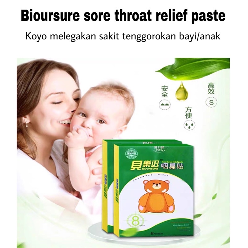 BIOURSURE SORE THROAT RELIEF PASTE / KOYO Sakit tenggorokan / koyo batuk / koyo tenggorokan kering