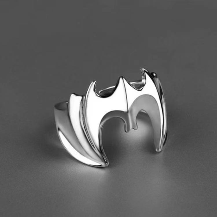 Cincin Model Terbuka Dapat Disesuaikan Desain Batman Gaya Vintage Untuk Pria