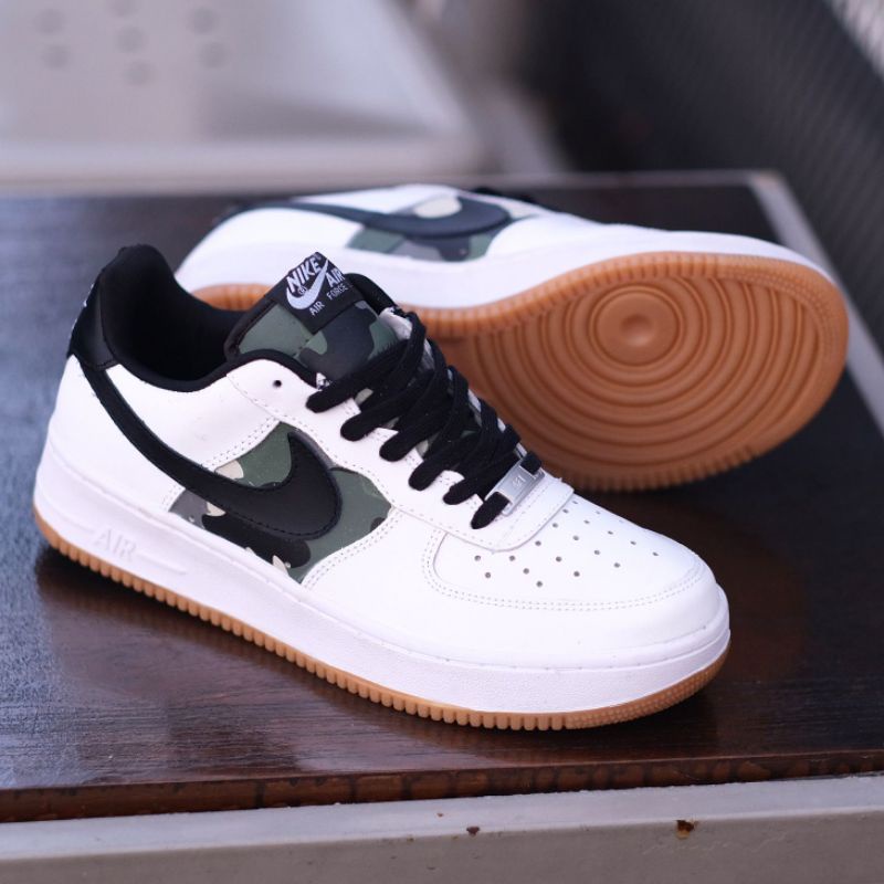 Sepatu Nk Air Force 1 Low White Camo Premium Original BNIB Full Tag Sneakers Pria