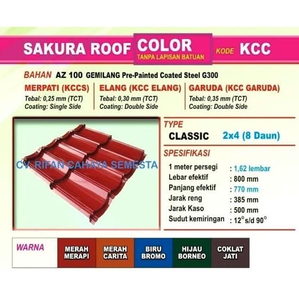 Genteng Metal Sakura Roof - Sakura Elang ( 0,30 Mm ) | Promo Murah 