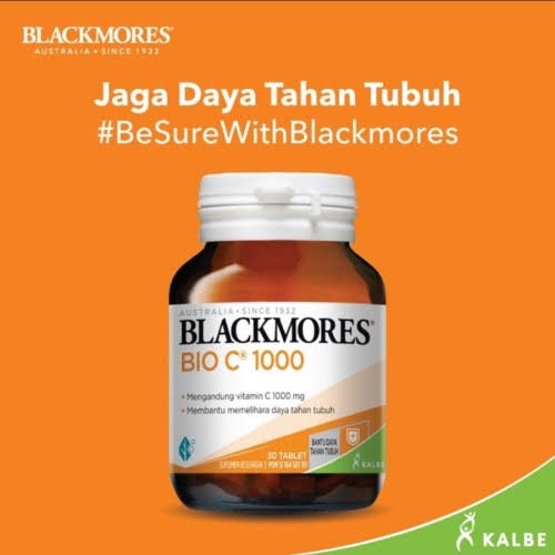 BLACKMORES VITAMIN C , DOSIS 1000MG ISI PERBOTOL 30 KAPSUL