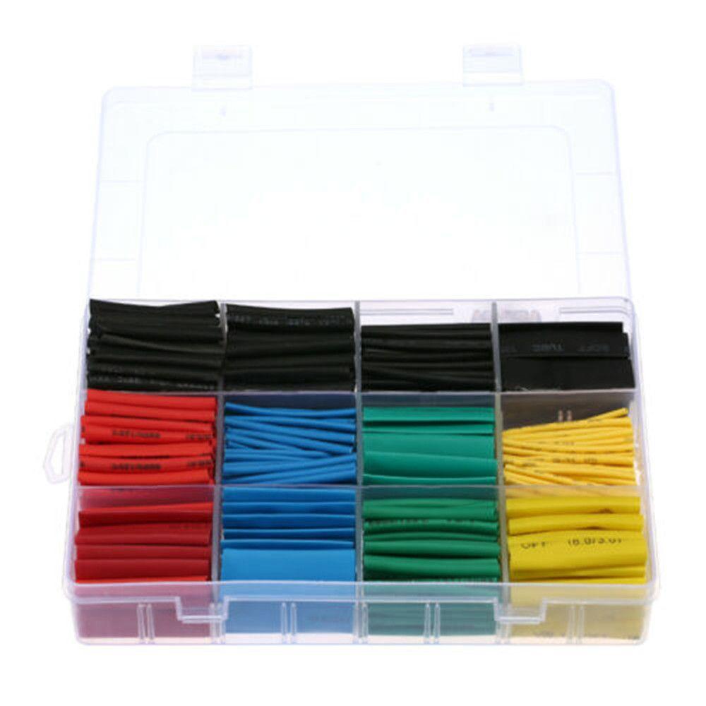 【 ELEGANT 】 530 Pcs Heat Shrink Tubing Warna-Warni Dengan Kotak Polyolefin Aksesoris Kabel Kawat Lengan Kit