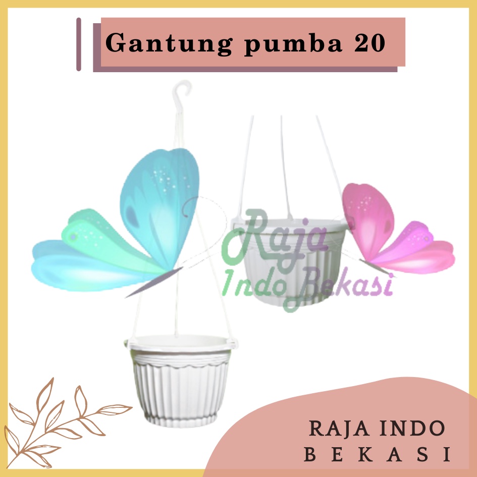 Pot Gantung Pumba Putih 20 - Pot Gantung Putih Bagus - Bukan Pot Gantung Mawar Putih Pot Dinding Putih