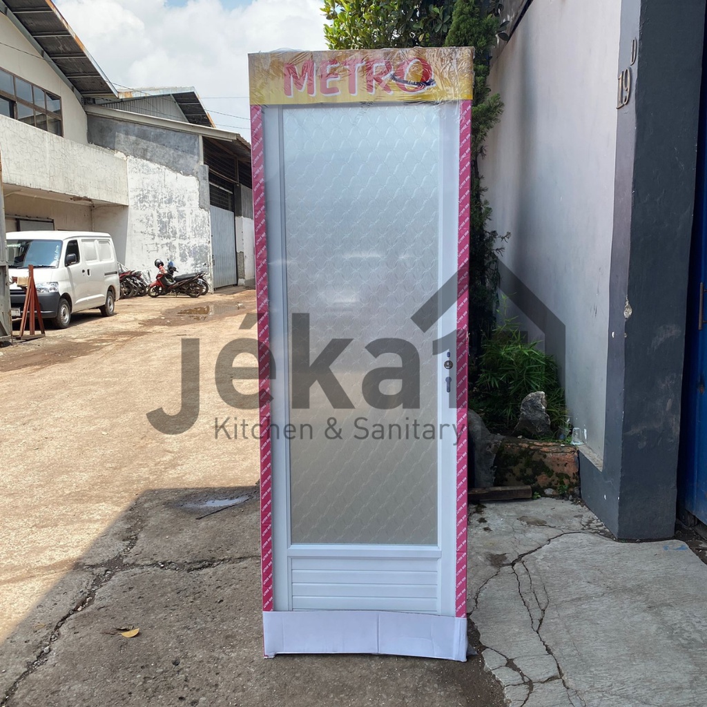 PINTU ALUMUNIUM KAMAR MANDI / PINTU WC ALUMUNIUM KACA MURAH 3/4 KACA