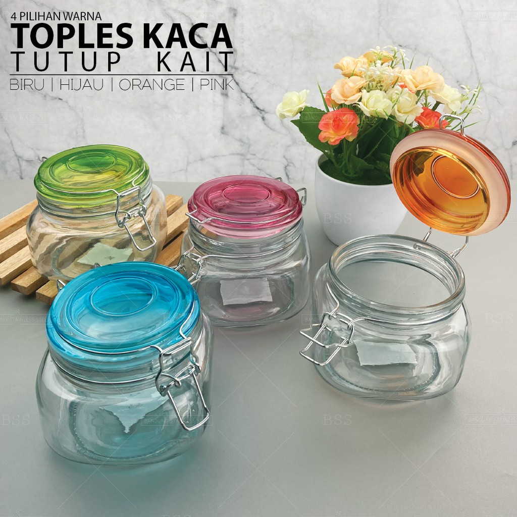 Toples Keler Kaca Tutup Kait Cemilan Kue Kering Lebaran Warna Lucu Menarik Jual Random