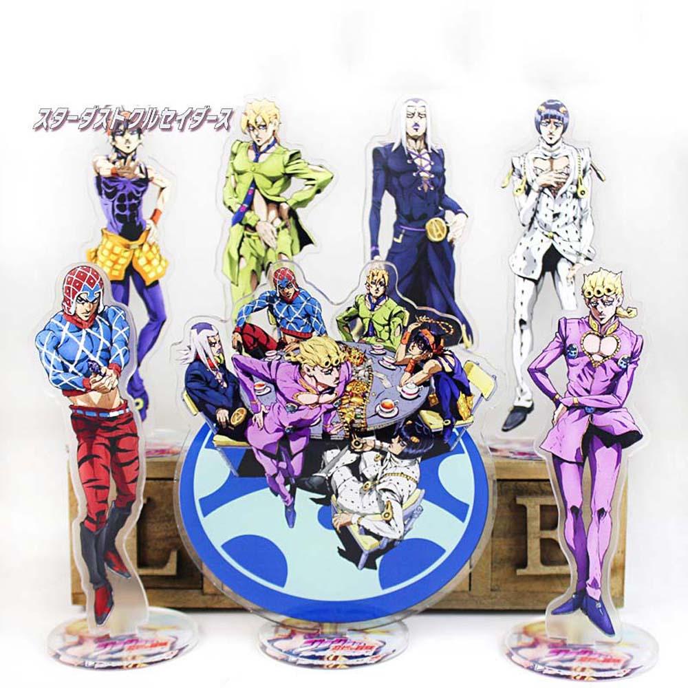 Lanfy JoJo Bizarre Adventure Kartun Anime Akrilik Dekorasi Mainan Koleksi Model Action Figure JoJo Figure Model Plat