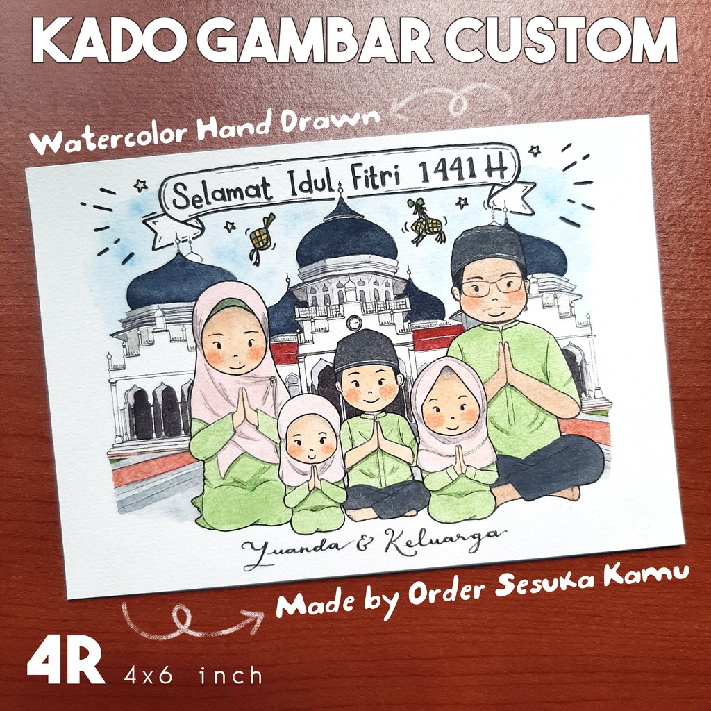 

Kado Gambar Ilustrasi Custom 4R Watercolor