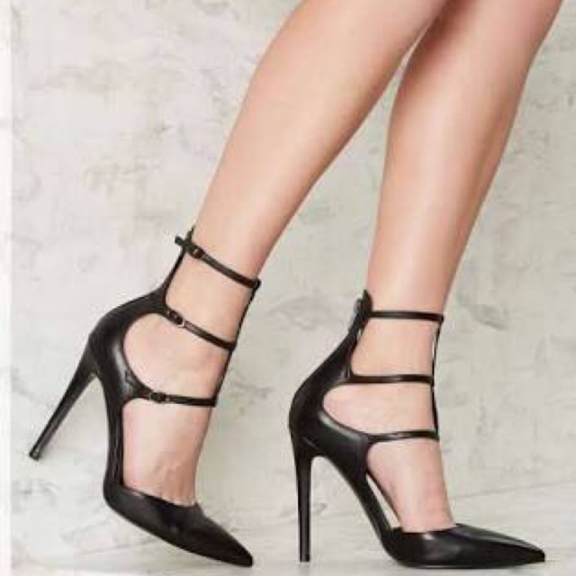 Kendall + Kylie Alisha Shoes Black Leather