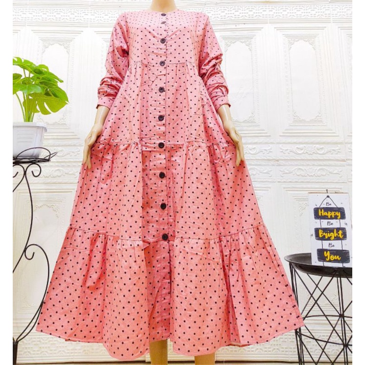 Gamis Linen Lydia Polka | (Realpict COD)