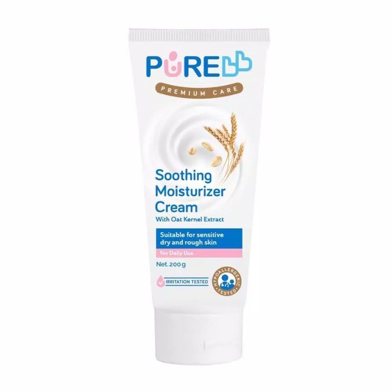 Pure Baby Soothing Moisturizer Cream 100gr 200gr Pelembab Kulit Bayi Sensitif Cream Krim Kulit Iritasi PH 5.5