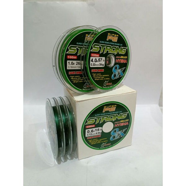 SENAR PANCING PE KOBE STRONG HYENA X8 100M |  0.12mm—0.33mm |