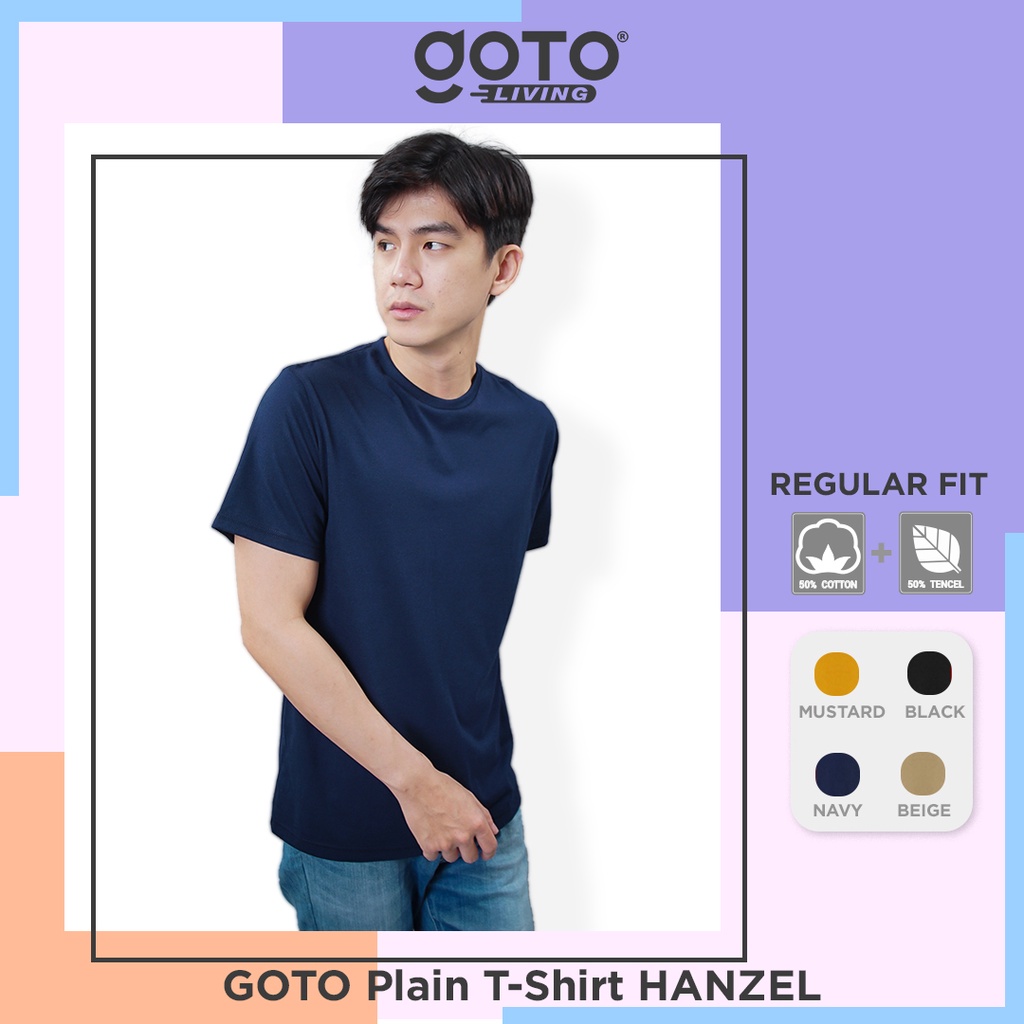 Goto Hanzel T-Shirt Baju Kaos Polos Pria Wanita Unisex Tencel Cotton
